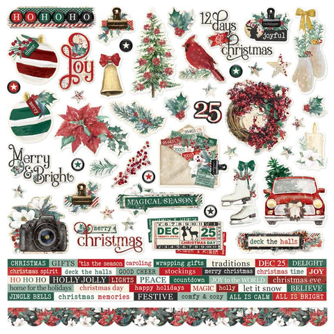 Simple Stories Simple Vintage 'Tis The Season Cardstock Sticker Sheet