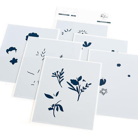 Pinkfresh Studio Lovely Blooms Stencil Set