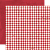 Simple Stories Simple Vintage Dear Santa Candy Cane Gingham Patterned Paper