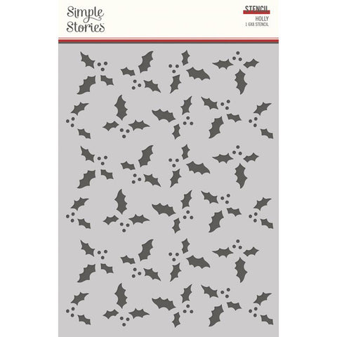 Simple Stories Simple Vintage Dear Santa Holly 6x8 Stencil