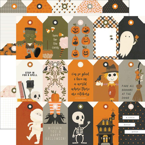 Simple Stories FaBOOlous Tag Elements Patterned Paper