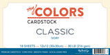 My Colors Cardstock 12x12 Cardstock Assortment Pack Classic Collection Ivory Cardstock (18 Pack)