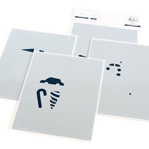 Pinkfresh Studio Festive Tickets Stencil Set