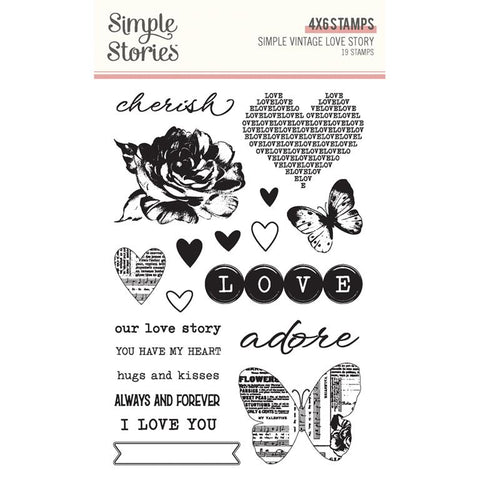 Simple Stories Simple Vintage Love Story Photopolymer Stamp Set