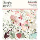 Simple Stories Simple Vintage Love Story Floral Bits & Pieces Embellishments