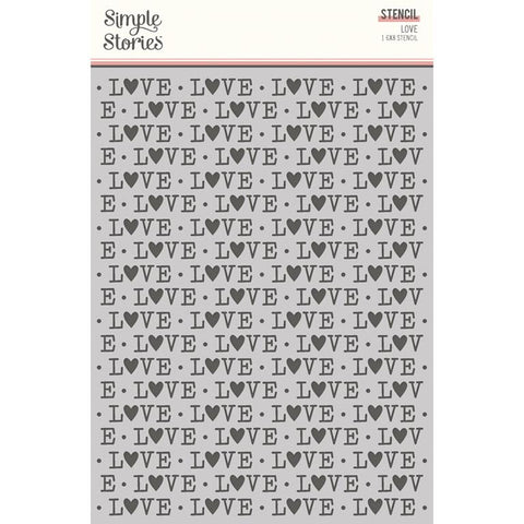 Simple Stories Simple Vintage Love Story LOVE 6x8 Stencil