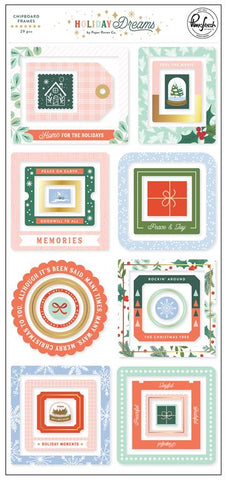 Pinkfresh Studio Holiday Dreams Chipboard Frame Embellishments