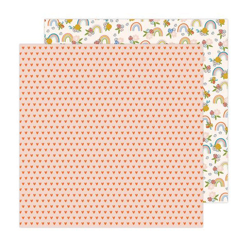 American Crafts Jen Hadfield Reaching Out Rainbow and Blossoms Patterned Paper