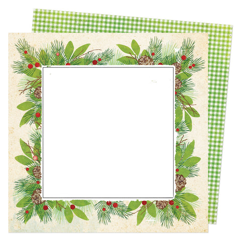 American Crafts Vicki Boutin Evergreen and Holly Evergreen Patterned Paper