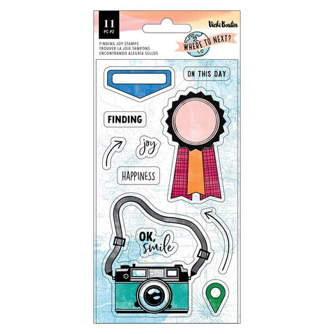 American Crafts Vicki Boutin Where To Next? Finding Joy Clear Acrylic Stamp Set
