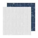 Heidi Swapp Set Sail Gray Stripes Patterned Paper