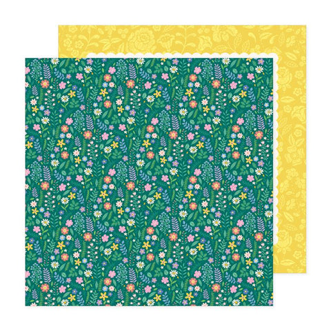 American Crafts Bea Valint Poppy and Pear Floral Fantasy Patterned Paper