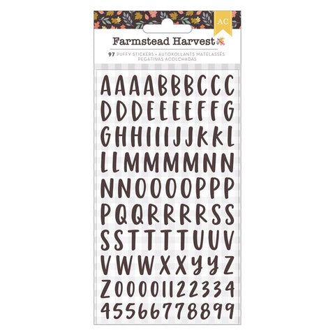 American Crafts Farmstead Harvest 4x6 Puffy Alphabet Stickers – Cheap  Scrapbook Stuff