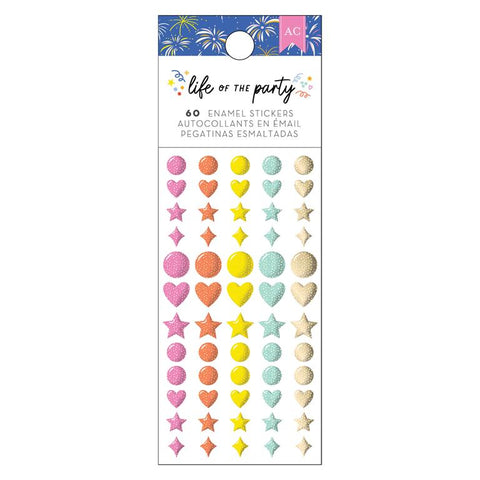 American Crafts Life of the Party Iridescent Glitter Enamel Dot Embellishments