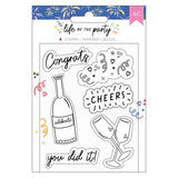 American Crafts Life of the Party Clear Acrylic Stamp Set