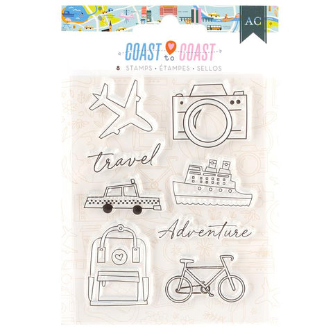 American Crafts Coast-to-Coast Clear Acrylic Stamp Set