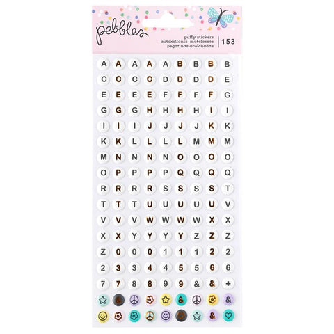 Pebbles Cool Girl Puffy Alphabet Stickers