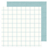 American Crafts Hello Little Boy Blue Plaid Patterned Paper