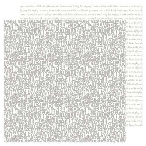 American Crafts Hello Little Boy Gray ABC Patterned Paper