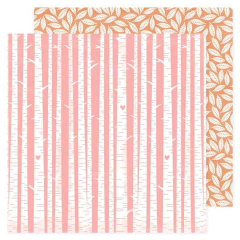 American Crafts Hello Little Girl Pink Trees Patterned Paper