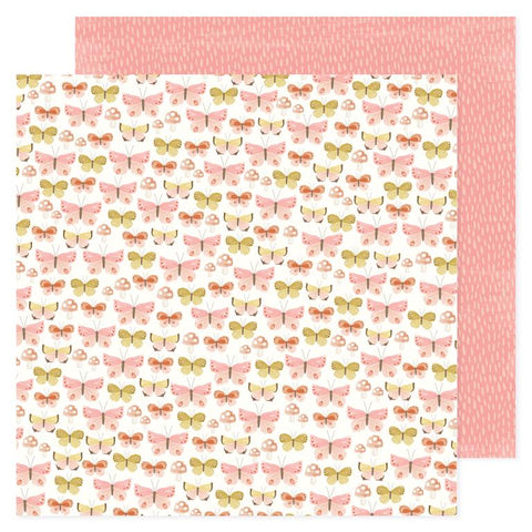 American Crafts Hello Little Girl Butterflies Patterned Paper