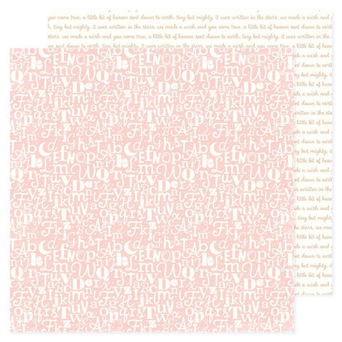 American Crafts Hello Little Girl Pink ABC Patterned Paper