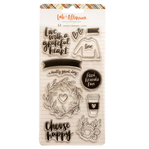 American Crafts Amy Tangerine Late Afternoon Acrylic Stamp Set