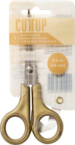 American Crafts Cut It Up 5.5" Extra Fine Tip Gold Grip Craft Scissors