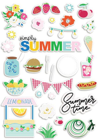 Fancy Pants Simply Summer Puffy Stickers Embellishments