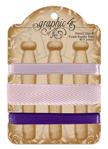 Graphic 45 G45 Staples Embellishments French Lilac & Purple Royalty Trim