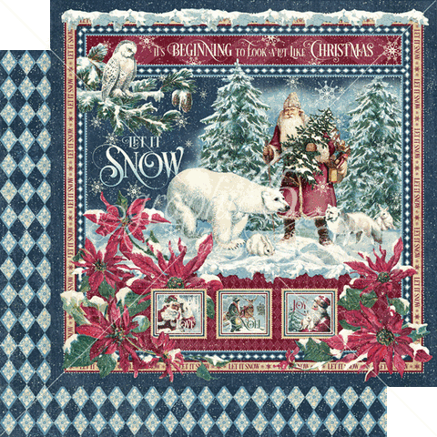 Graphic 45 Let it Snow Collection Let it Snow Patterned Paper