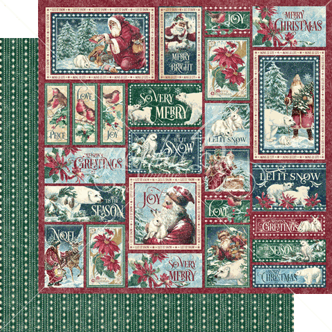 Graphic 45 Let it Snow Collection So Very Merry  Patterned Paper