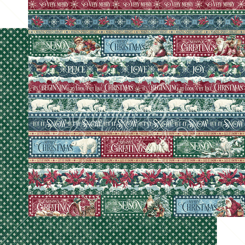 Graphic 45 Let it Snow Collection Joyful Tidings Patterned Paper