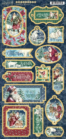 Graphic 45 Let it Snow Collection Chipboard Embellishments