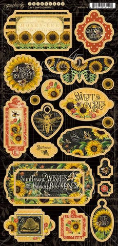Graphic 45 Let it Bee Chipboard Embellishments