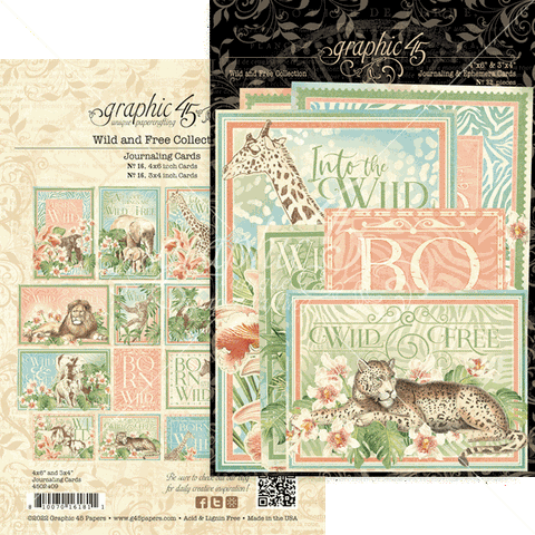 Graphic 45 Wild & Free Journaling Card Embellishments