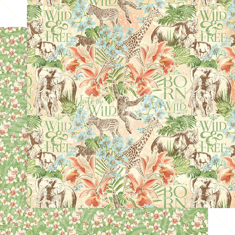 Graphic 45 Wild & Free Mighty Menagerie Patterned Paper