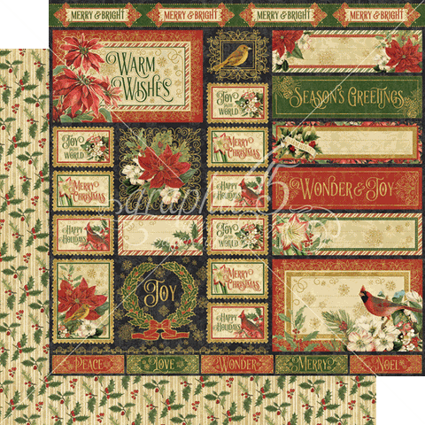 Graphic 45 Warm Wishes So Very Merry Patterned Paper