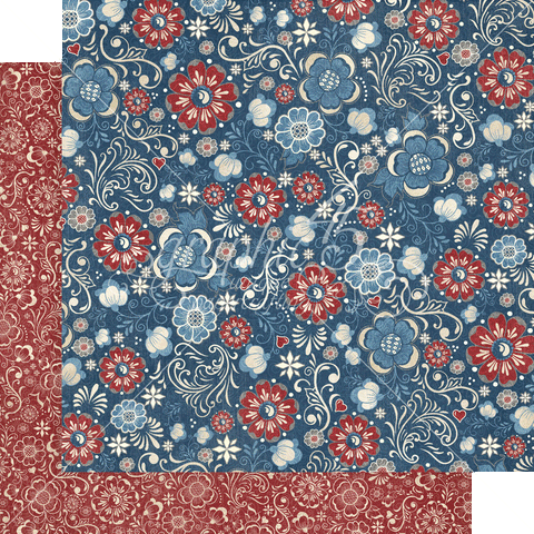 Graphic 45 Let's Get Cozy Beautiful Blizzard Patterned Paper