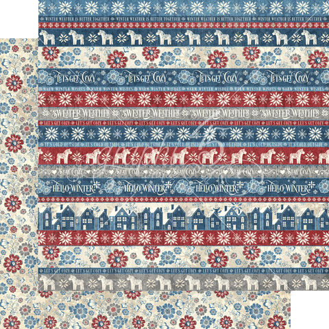 Graphic 45 Let's Get Cozy Hello Winter Patterned Paper