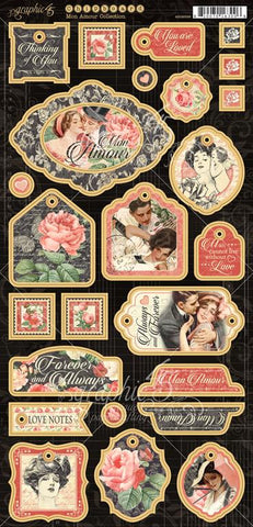 Graphic 45 Mon Amour Chipboard Embellishments