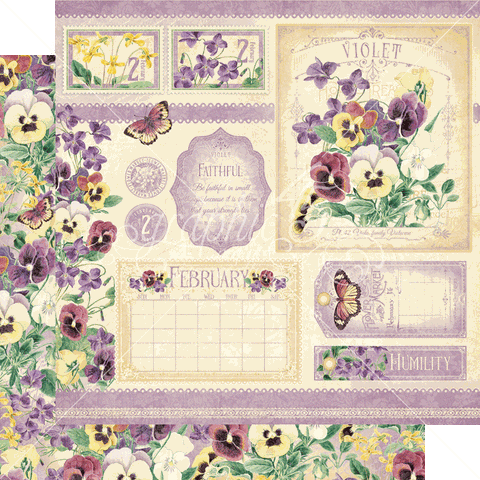 Graphic 45 Flower Market February Patterned Paper