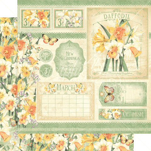Graphic 45 Flower Market March Patterned Paper
