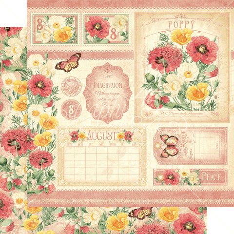Graphic 45 Flower Market August Patterned Paper