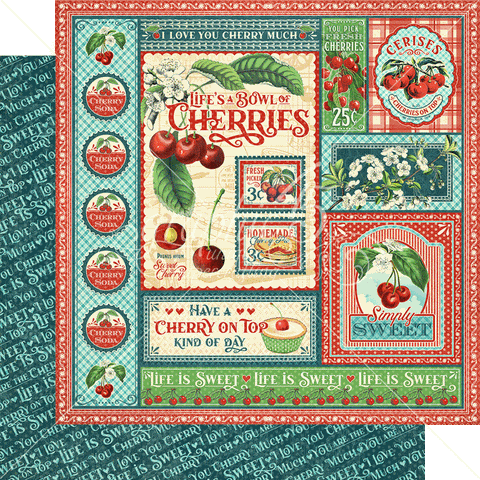 Graphic 45 Life's a Bowl of Cherries Life's a Bowl of Cherries Patterned Paper