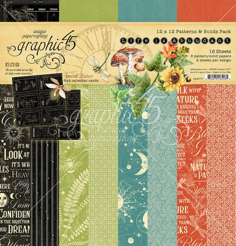 Graphic 45 Life Is Abundant 12x12 Patterns & Solids Collection Pack