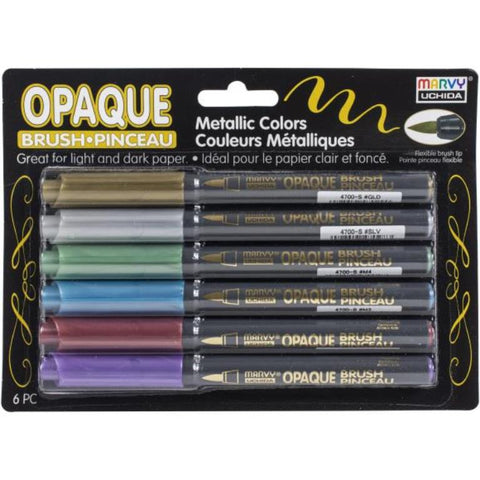Marvy Uchida Opaque Brush Metallic Markers