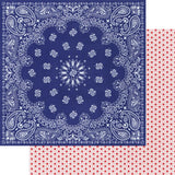 Fancy Pants Prairie Rose Blue Handkerchief Patterned Paper