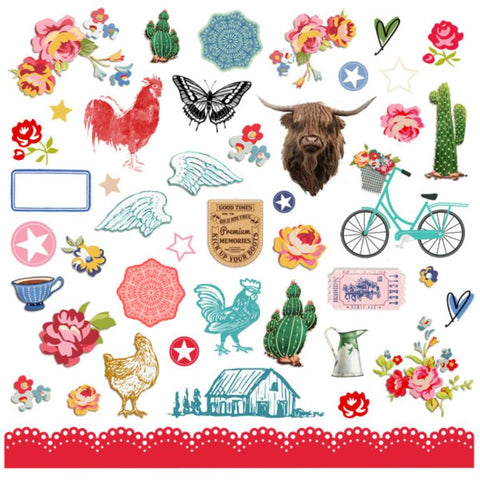 Fancy Pants Prairie Rose 12 x 12 Sticker Sheet
