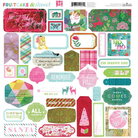 Fancy Pants Fruitcake & Tinsel 12x12 Sticker Sheet